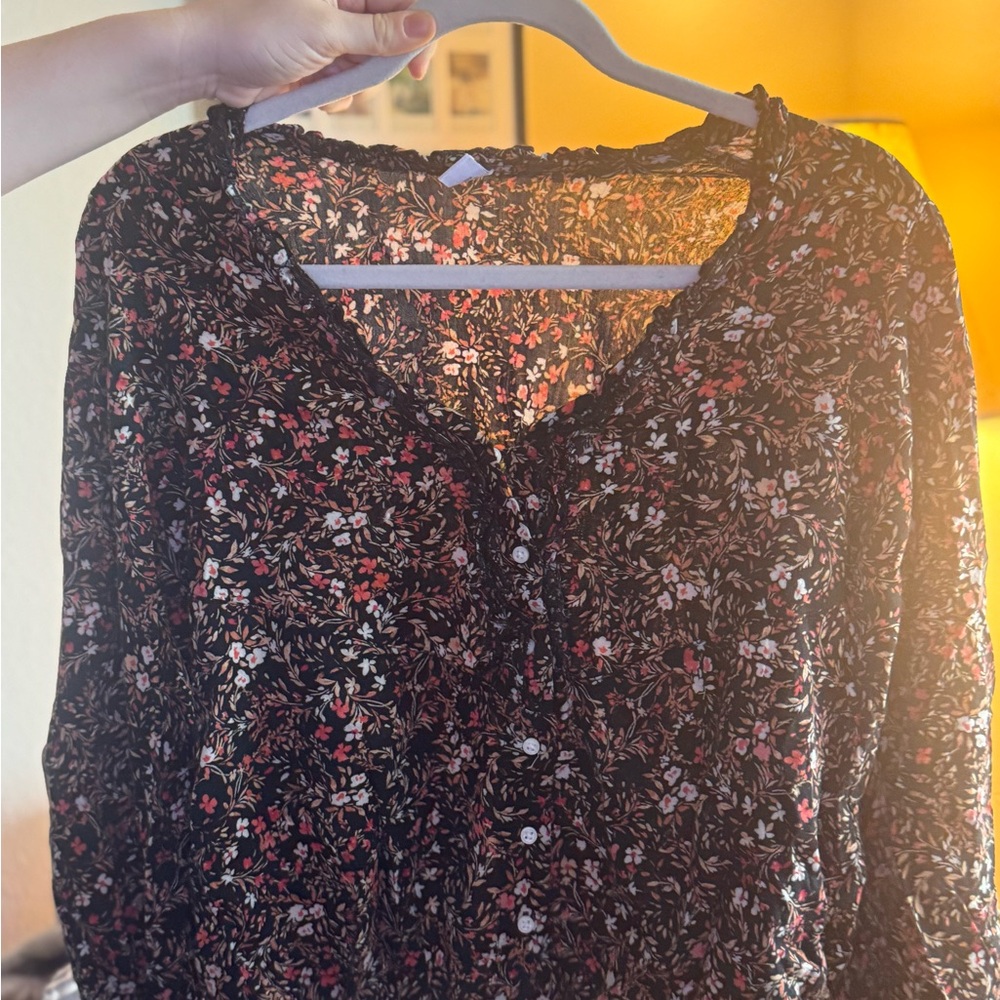 Floral Button-Up Blouse
